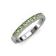 3 - Janice 2.00 mm Round Peridot and Diamond 13 Stone Wedding Band 