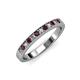 3 - Janice 2.00 mm Round Red Garnet and Diamond 13 Stone Wedding Band 