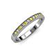 3 - Janice 2.00 mm Round Yellow and White Diamond 13 Stone Wedding Band 