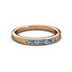 2 - Kathiryn 2.40 mm Blue Topaz and Diamond 7 Stone Wedding Band 