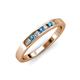 3 - Kathiryn 2.40 mm London Blue Topaz and Diamond 7 Stone Wedding Band 