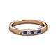 2 - Kathiryn 2.40 mm Blue Sapphire and Diamond 7 Stone Wedding Band 