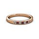 2 - Kathiryn 2.40 mm Ruby and Diamond 7 Stone Wedding Band 