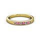 2 - Kathiryn 2.40 mm Pink Sapphire and Diamond 7 Stone Wedding Band 