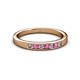 2 - Kathiryn 2.40 mm Pink Sapphire and Diamond 7 Stone Wedding Band 