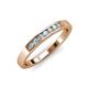 3 - Kathiryn 2.40 mm Aquamarine and Diamond 7 Stone Wedding Band 