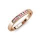 3 - Kathiryn 2.40 mm Pink Tourmaline and Diamond 7 Stone Wedding Band 