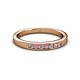 2 - Kathiryn 2.40 mm Pink Tourmaline and Diamond 7 Stone Wedding Band 