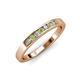 3 - Kathiryn 2.40 mm Peridot and Diamond 7 Stone Wedding Band 