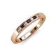 3 - Kathiryn 2.40 mm Red Garnet and Diamond 7 Stone Wedding Band 