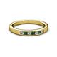 2 - Kathiryn 2.40 mm Emerald and Diamond 7 Stone Wedding Band 