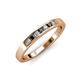 3 - Kathiryn 2.40 mm Black and White Diamond 7 Stone Wedding Band 