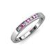 3 - Kathiryn 2.40 mm Pink Sapphire and Diamond 7 Stone Wedding Band 