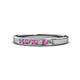 1 - Kathiryn 2.40 mm Pink Sapphire and Diamond 7 Stone Wedding Band 