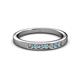 2 - Kathiryn 2.40 mm Aquamarine and Diamond 7 Stone Wedding Band 