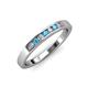 3 - Kathiryn 2.40 mm Blue Topaz and Diamond 7 Stone Wedding Band 