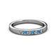 2 - Kathiryn 2.40 mm Blue Topaz and Diamond 7 Stone Wedding Band 