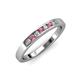 3 - Kathiryn 2.40 mm Rhodolite Garnet and Diamond 7 Stone Wedding Band 