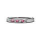 1 - Kathiryn 2.40 mm Rhodolite Garnet and Diamond 7 Stone Wedding Band 