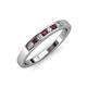 3 - Kathiryn 2.40 mm Ruby and Diamond 7 Stone Wedding Band 