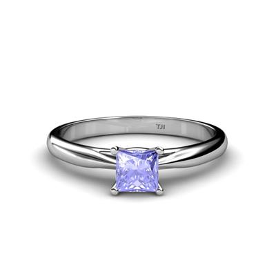 Celine Princess Cut Tanzanite Solitaire Engagement Ring