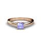 4 - Celine Princess Cut Tanzanite Solitaire Engagement Ring 