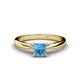 1 - Celine Princess Cut Blue Topaz Solitaire Engagement Ring 