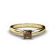 1 - Celine Princess Cut Smoky Quartz Solitaire Engagement Ring 