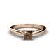 4 - Celine Princess Cut Smoky Quartz Solitaire Engagement Ring 