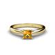 1 - Celine Princess Cut Citrine Solitaire Engagement Ring 