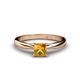 1 - Celine Princess Cut Citrine Solitaire Engagement Ring 