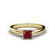 1 - Celine Princess Cut Red Garnet Solitaire Engagement Ring 