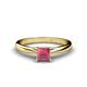1 - Celine Princess Cut Rhodolite Garnet Solitaire Engagement Ring 