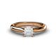 1 - Akila Princess Cut Lab Created White Sapphire Solitaire Engagement Ring 