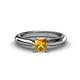 1 - Akila Princess Cut Citrine Solitaire Engagement Ring 