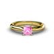 1 - Akila Princess Cut Lab Created Pink Sapphire Solitaire Engagement Ring 