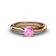 1 - Akila Princess Cut Lab Created Pink Sapphire Solitaire Engagement Ring 