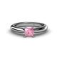 1 - Akila Princess Cut Pink Tourmaline Solitaire Engagement Ring 