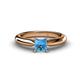 1 - Akila Princess Cut Blue Topaz Solitaire Engagement Ring 