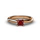 1 - Akila Princess Cut Red Garnet Solitaire Engagement Ring 