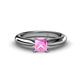 1 - Akila Princess Cut Lab Created Pink Sapphire Solitaire Engagement Ring 