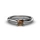 1 - Akila Princess Cut Smoky Quartz Solitaire Engagement Ring 