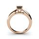 5 - Akila Princess Cut Smoky Quartz Solitaire Engagement Ring 