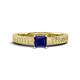 1 - Kaelan 6.00 mm Princess Cut Lab Created Blue Sapphire Solitaire Engagement Ring 