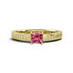 1 - Kaelan 6.00 mm Princess Cut Pink Tourmaline Solitaire Engagement Ring 