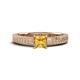 1 - Kaelan 6.00 mm Princess Cut Citrine Solitaire Engagement Ring 