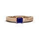 1 - Kaelan 6.00 mm Princess Cut Lab Created Blue Sapphire Solitaire Engagement Ring 