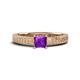 1 - Kaelan 6.00 mm Princess Cut Amethyst Solitaire Engagement Ring 