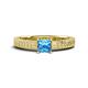 1 - Kaelan 6.00 mm Princess Cut Blue Topaz Solitaire Engagement Ring 