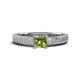 1 - Kaelan 6.00 mm Princess Cut Peridot Solitaire Engagement Ring 